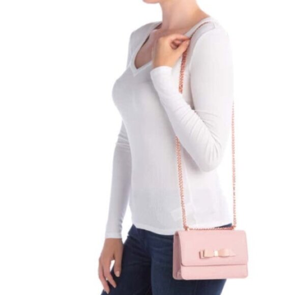 Ted Baker Taupe/Pink Danieel Cross Body Handbag EUC - Picture 8 of 10